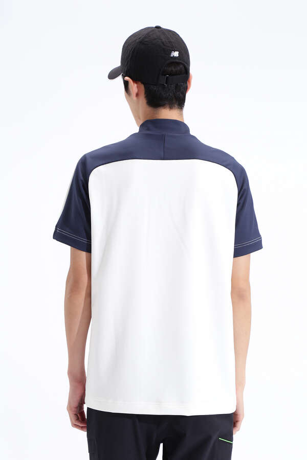 【直営店舗限定】ストレッチ ダブルクロス 半袖 モックネック プルオーバー (MENS)