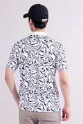 【直営店舗限定】マーブル 半袖 モックネック プルオーバー (MENS)