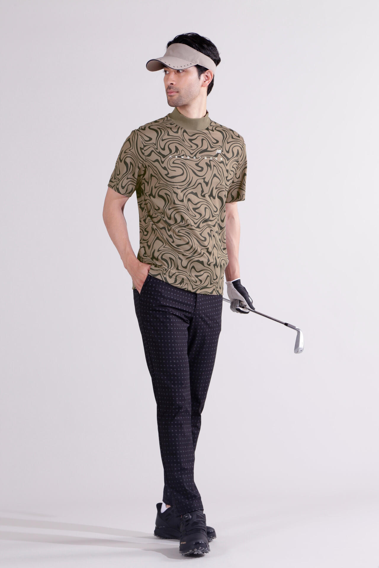 【直営店舗限定】マーブル 半袖 モックネック プルオーバー (MENS)