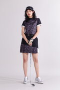 【直営店舗限定】ハイビスカス柄 半袖 モックネック プルオーバー (WOMENS)