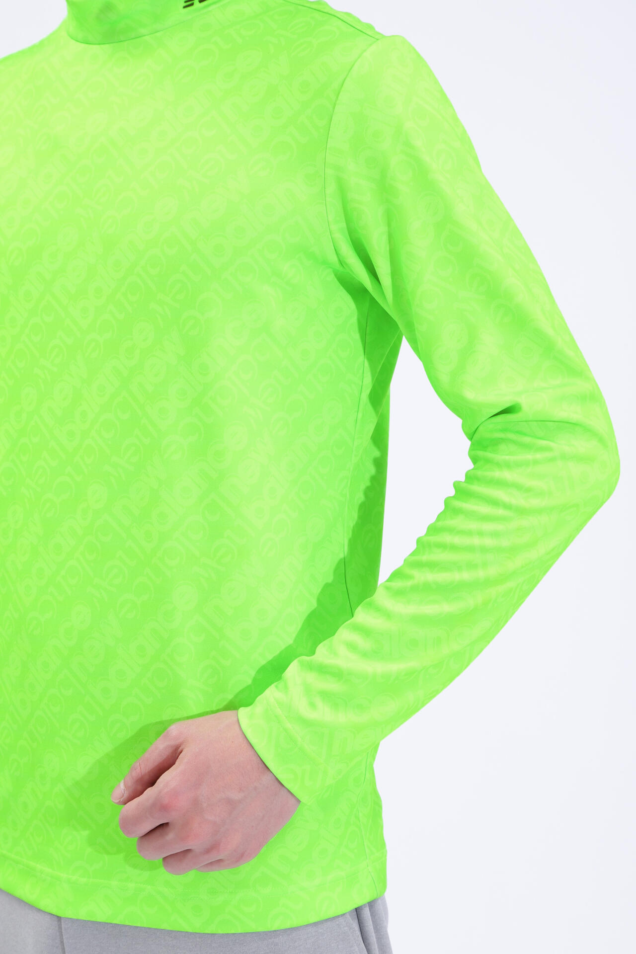 バイアスロゴ 長袖 モックネック プルオーバー (MENS SPORT)