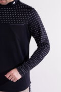 【直営店舗限定】ソリッド×ドットロゴ 長袖 モックネック プルオーバー (MENS)