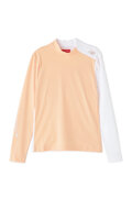 スムース裏ドビーボーダー 長袖 モックネック プルオーバー (WOMENS WORLD)