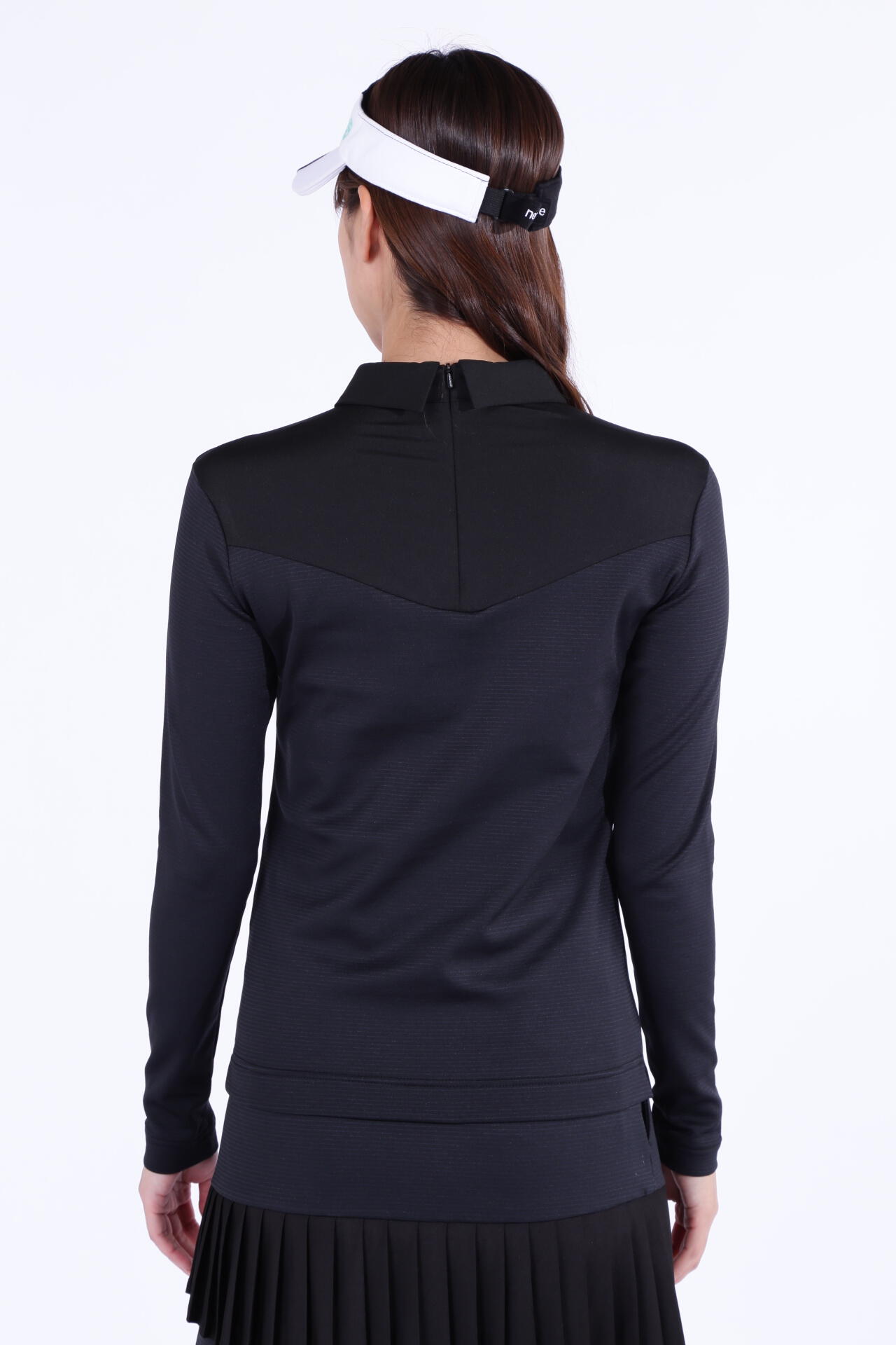 ダブルウィーブ×スムース 長袖 バックジップ カラーシャツ (WOMENS WORLD)