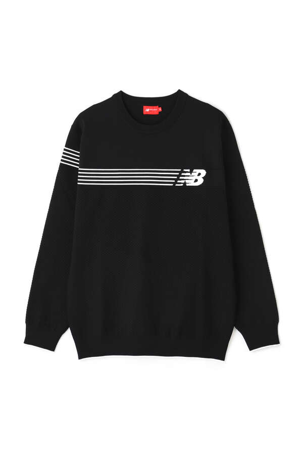 new balance golf】ロゴ×プレーン×鹿の子 クルーネック ニット プル