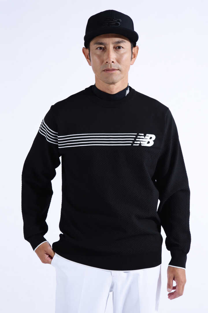 new balance golf】ロゴ×プレーン×鹿の子 クルーネック ニット プル