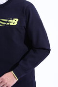 ロゴ×プレーン×鹿の子 クルーネック ニット プルオーバー (MENS WORLD)