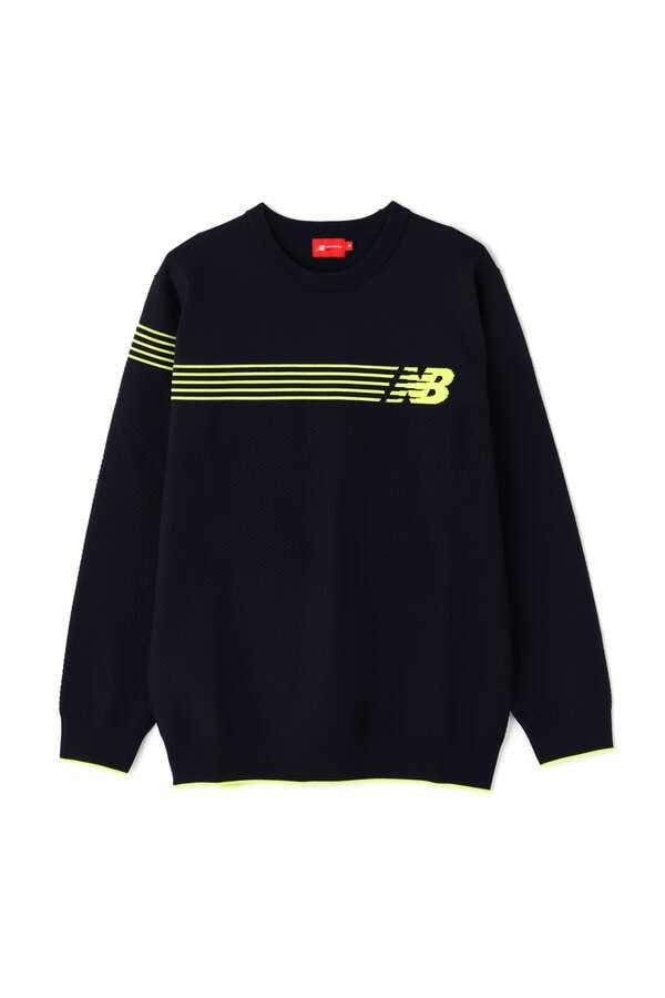 new balance golf】ロゴ×プレーン×鹿の子 クルーネック ニット プル