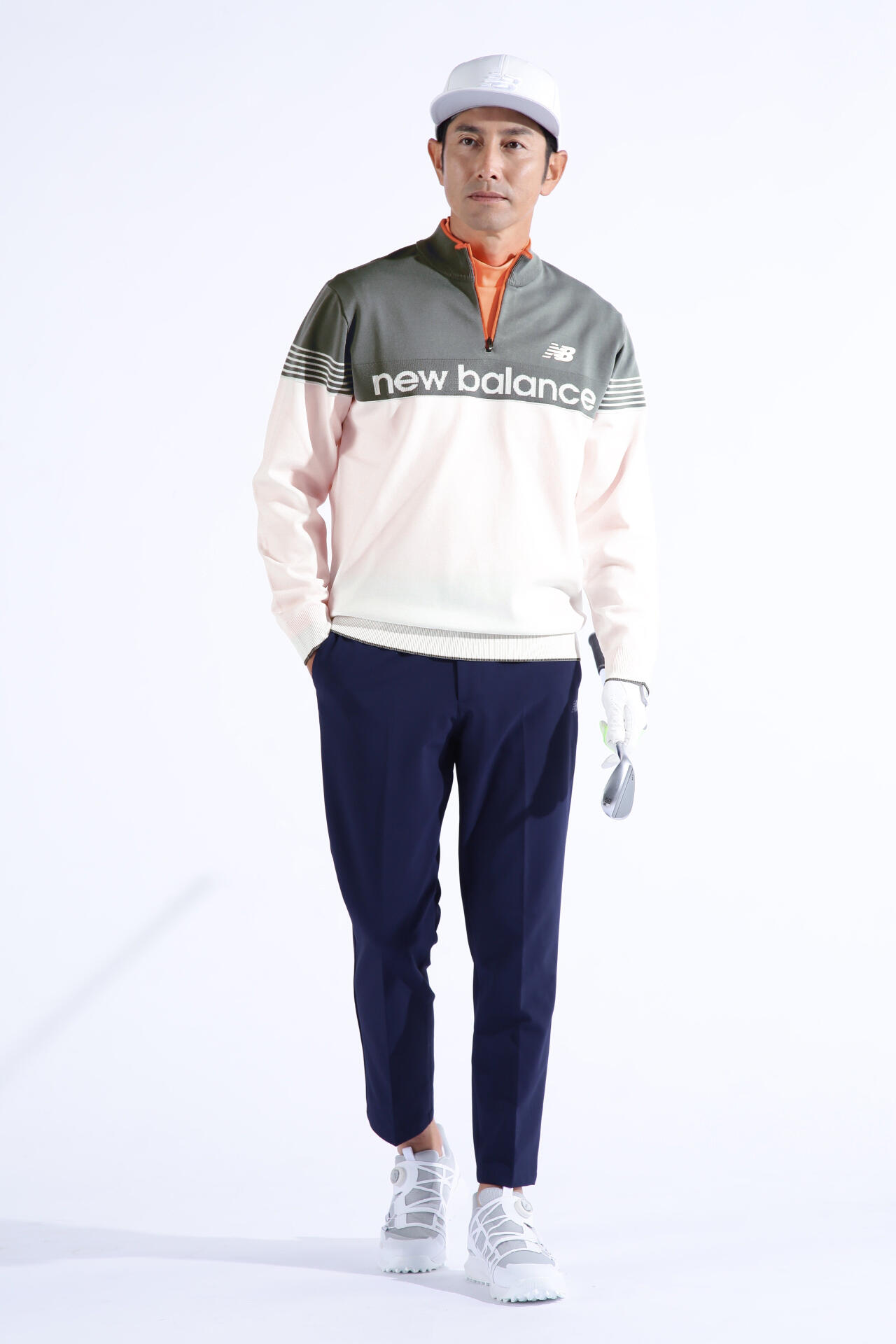 ハーフジップ スタンドネック ニット プルオーバー (MENS WORLD)