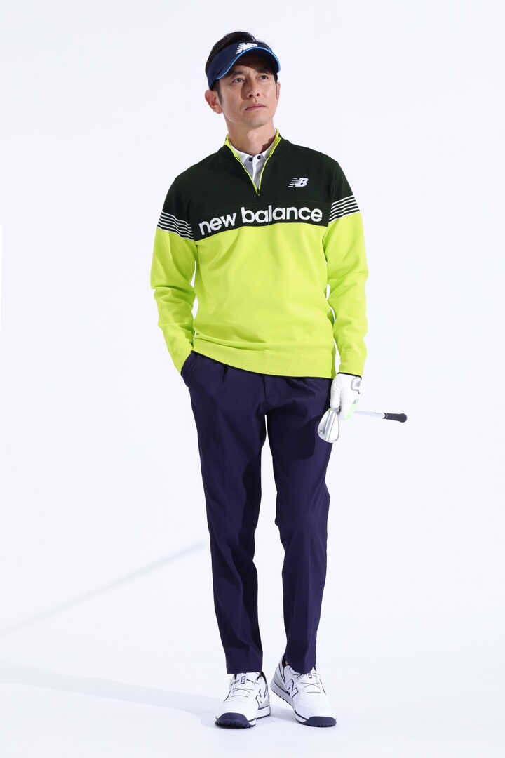 ハーフジップ スタンドネック ニット プルオーバー (MENS WORLD)