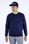遠赤外線蓄熱保温 クルーネック ニット プルオーバー (MENS WORLD)