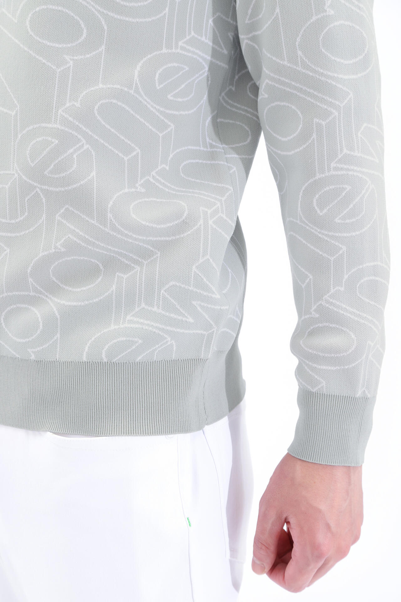 スタンディングロゴ クルーネック ニット プルオーバー (MENS SPORT)
