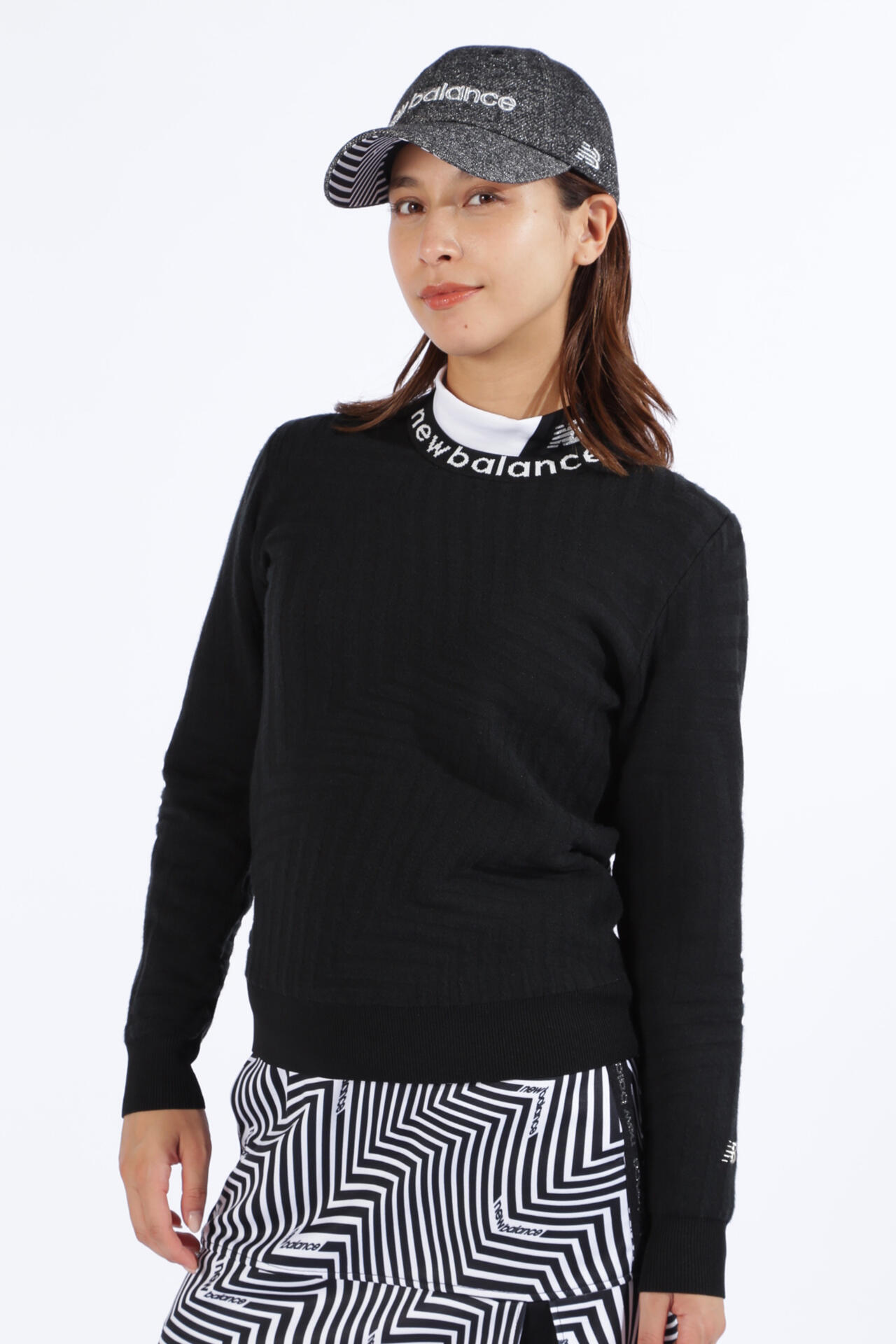 ゼブラ柄 クルーネック ニット プルオーバー (WOMENS SPORT)