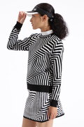 ゼブラ柄 クルーネック ニット プルオーバー (WOMENS SPORT)