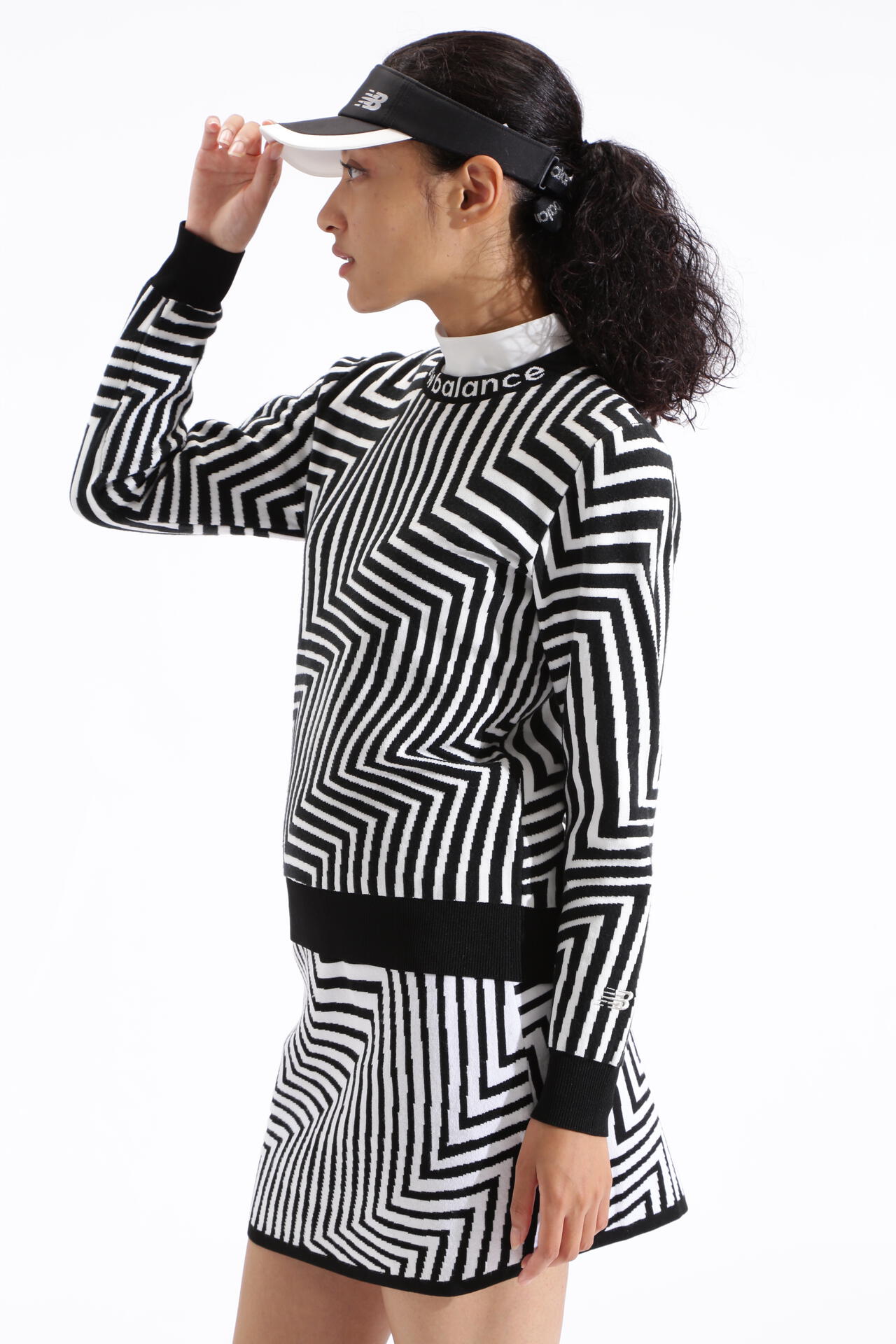 ゼブラ柄 クルーネック ニット プルオーバー (WOMENS SPORT)