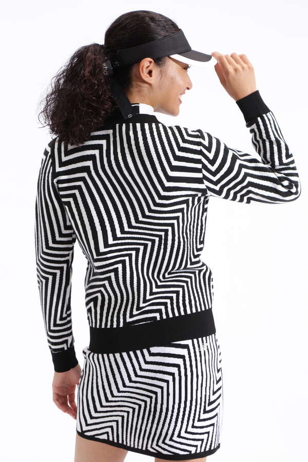 ゼブラ柄 クルーネック ニット プルオーバー (WOMENS SPORT)