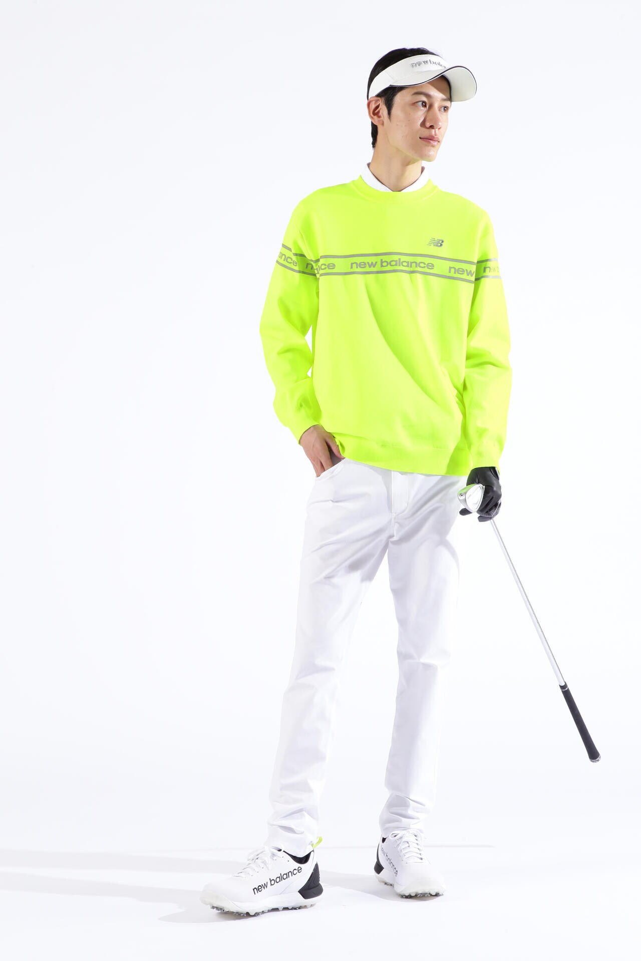 new balance golf】ロゴ×ガーター×プレーン クルーネック ニット プル