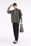 ボーダーシフトロゴ総柄 長袖 モックネック プルオーバー (MENS SPORT)