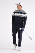 ストレッチ 撥水 ハーフジップ スタンドカラー ニット プルオーバー (MENS WORLD)