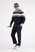 ストレッチ 撥水 ハーフジップ スタンドカラー ニット プルオーバー (MENS WORLD)