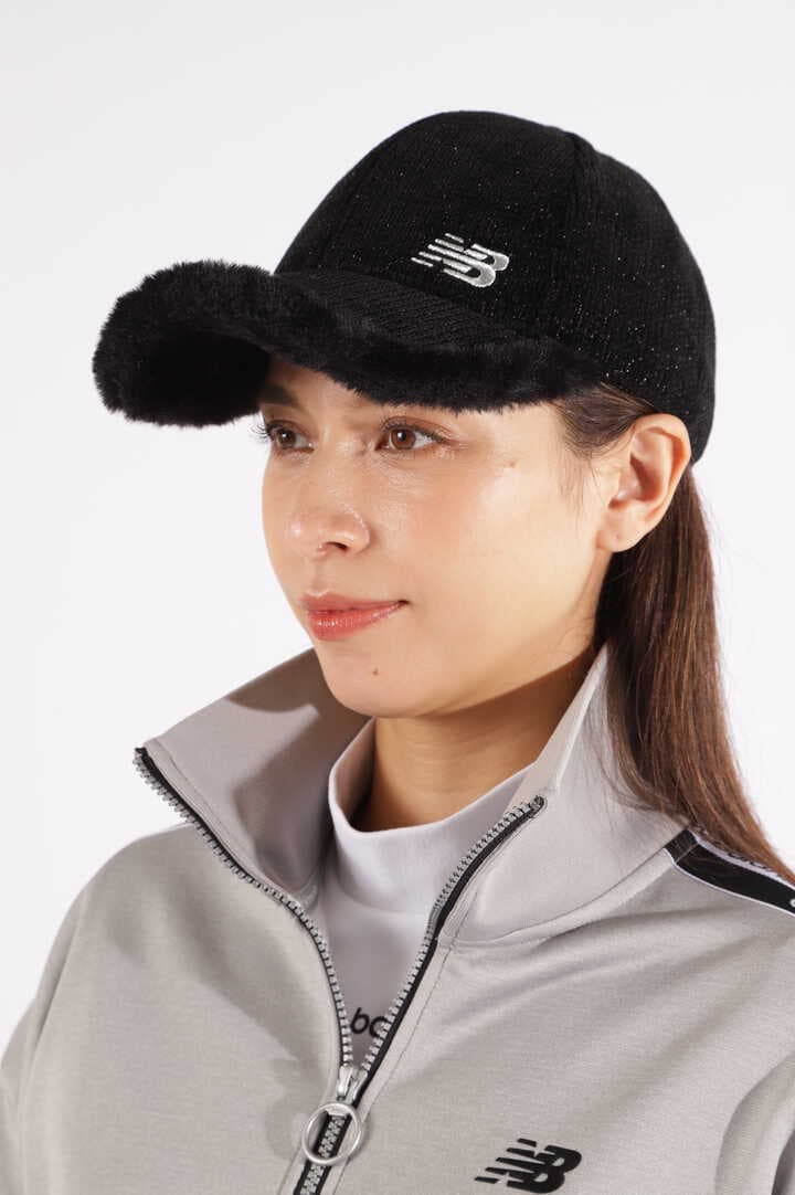 モールニット×フェイクファー 6パネルキャップ (WOMENS SPORT)