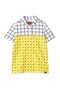 スパンボーダーカノコ チェック×オプティカル ボタンダウン 半袖 ポロシャツ (WOMENS)