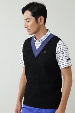 St Andrews １２ｇケーブルニットベスト Mens