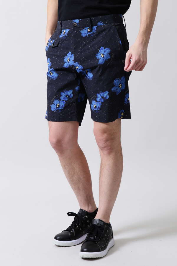 ウィンドフラワープリント ナイロンストレッチ ショートパンツ (MENS)