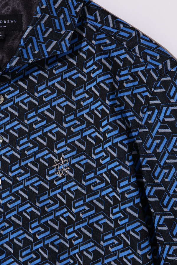 STAキューブロゴジャガード半袖シャツ (MENS)