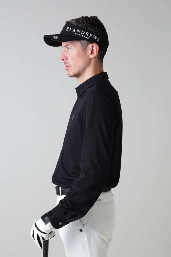 ポリエステルレーヨン ボックスカノコ長袖シャツ (MENS)