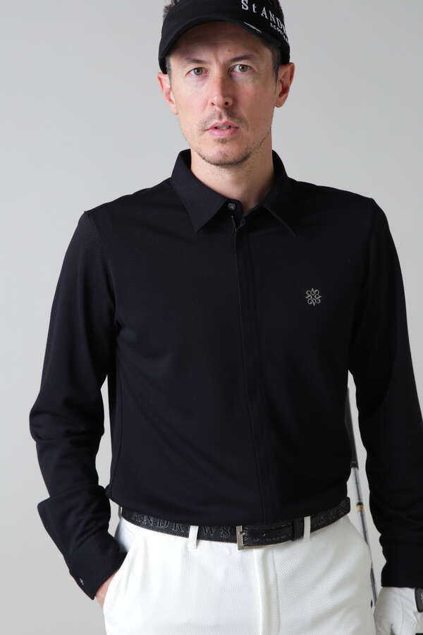 ポリエステルレーヨン ボックスカノコ長袖シャツ (MENS)