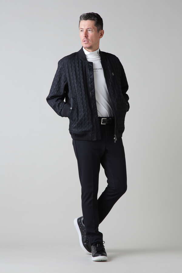 カチオンポリエステルベア天竺長袖ハイネックカットソー (MENS)