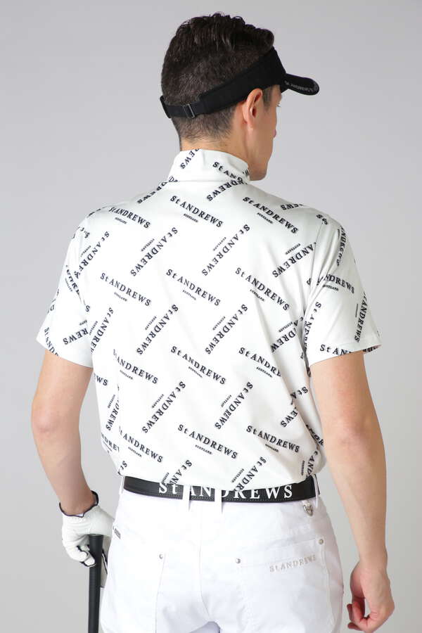 クロッシングロゴ プリント半袖ハイネックカットソー (MENS)