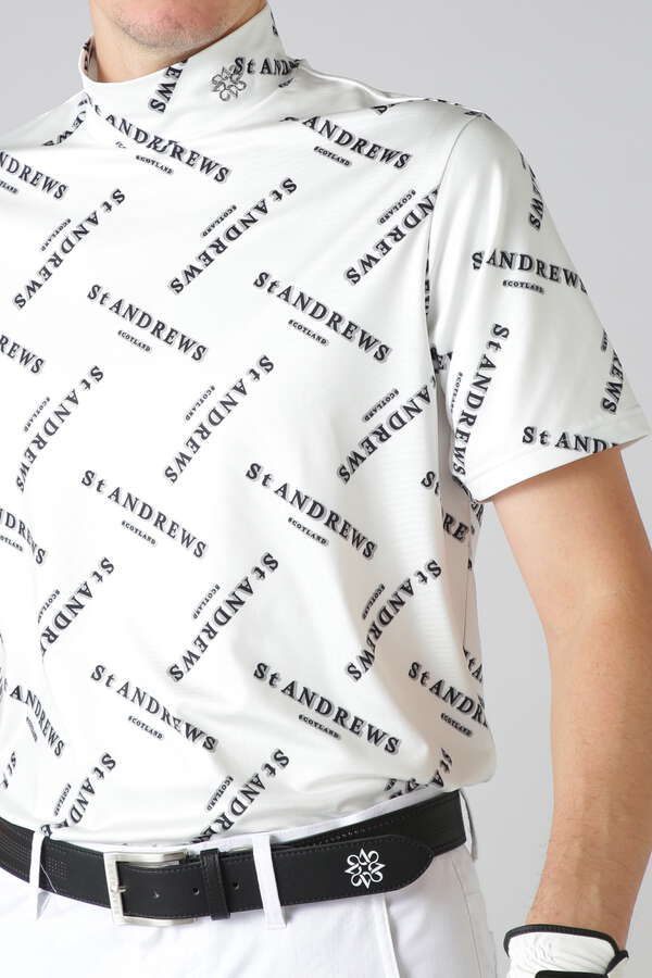 クロッシングロゴ プリント半袖ハイネックカットソー (MENS)