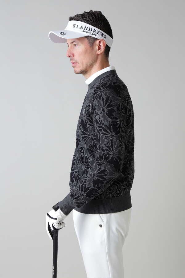 マーガレットフラワージャガード クルーネックニットプルオーバー (MENS)