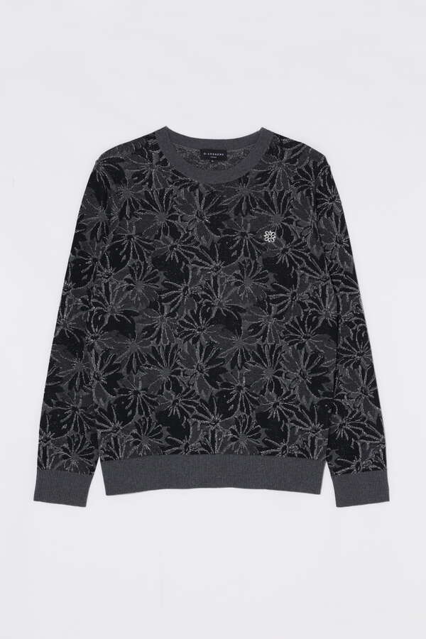 マーガレットフラワージャガード クルーネックニットプルオーバー (MENS)