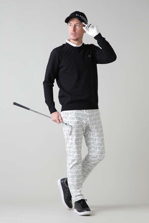 16Gロゴダブルジャガード クルーネックニットプルオーバー (MENS)