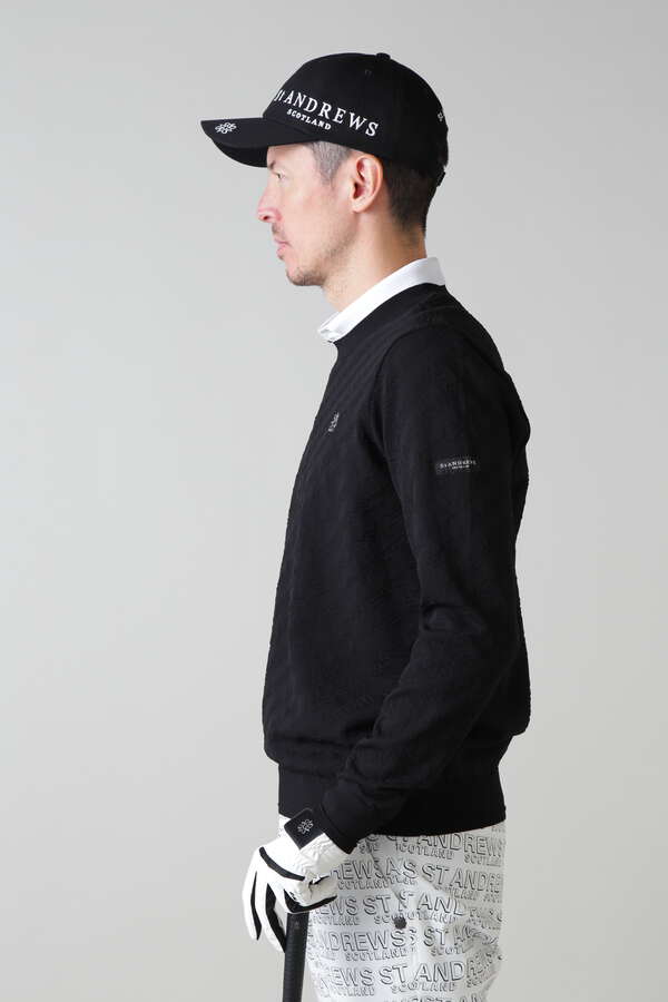 16Gロゴダブルジャガード クルーネックニットプルオーバー (MENS)