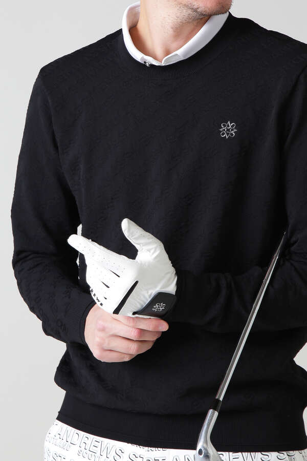 16Gロゴダブルジャガード クルーネックニットプルオーバー (MENS)