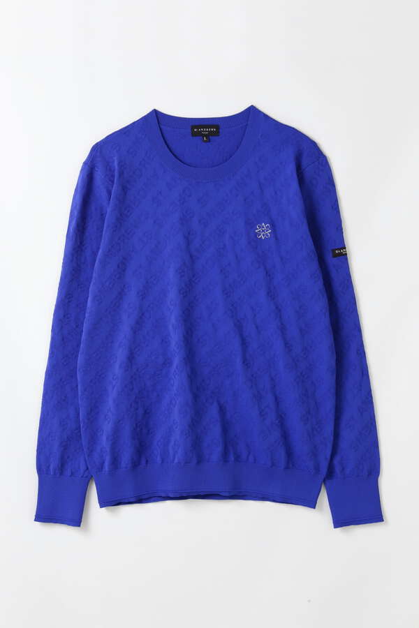 16Gロゴダブルジャガード クルーネックニットプルオーバー (MENS)