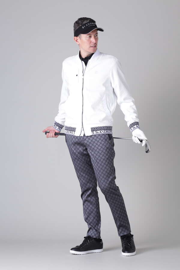 小紋千鳥ふくれジャガード ブルゾン (MENS)