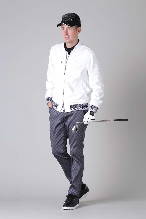 小紋千鳥ふくれジャガード ブルゾン (MENS)