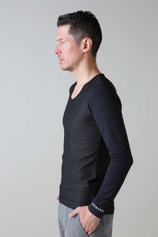 ツインコットンUV× SUNPROFITメッシュ長袖Uネックインナー (MENS)