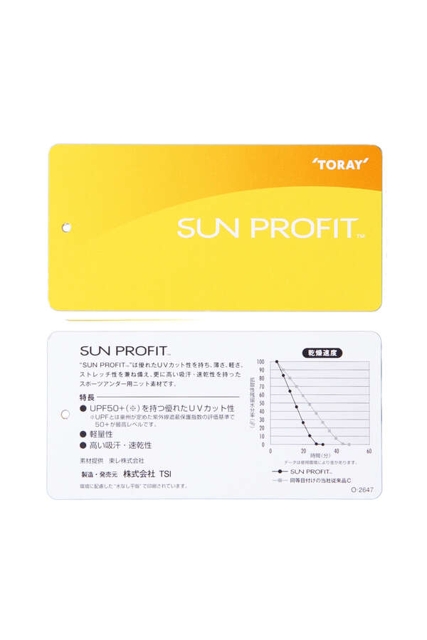 ツインコットンUV× SUNPROFITメッシュ長袖Uネックインナー (MENS)