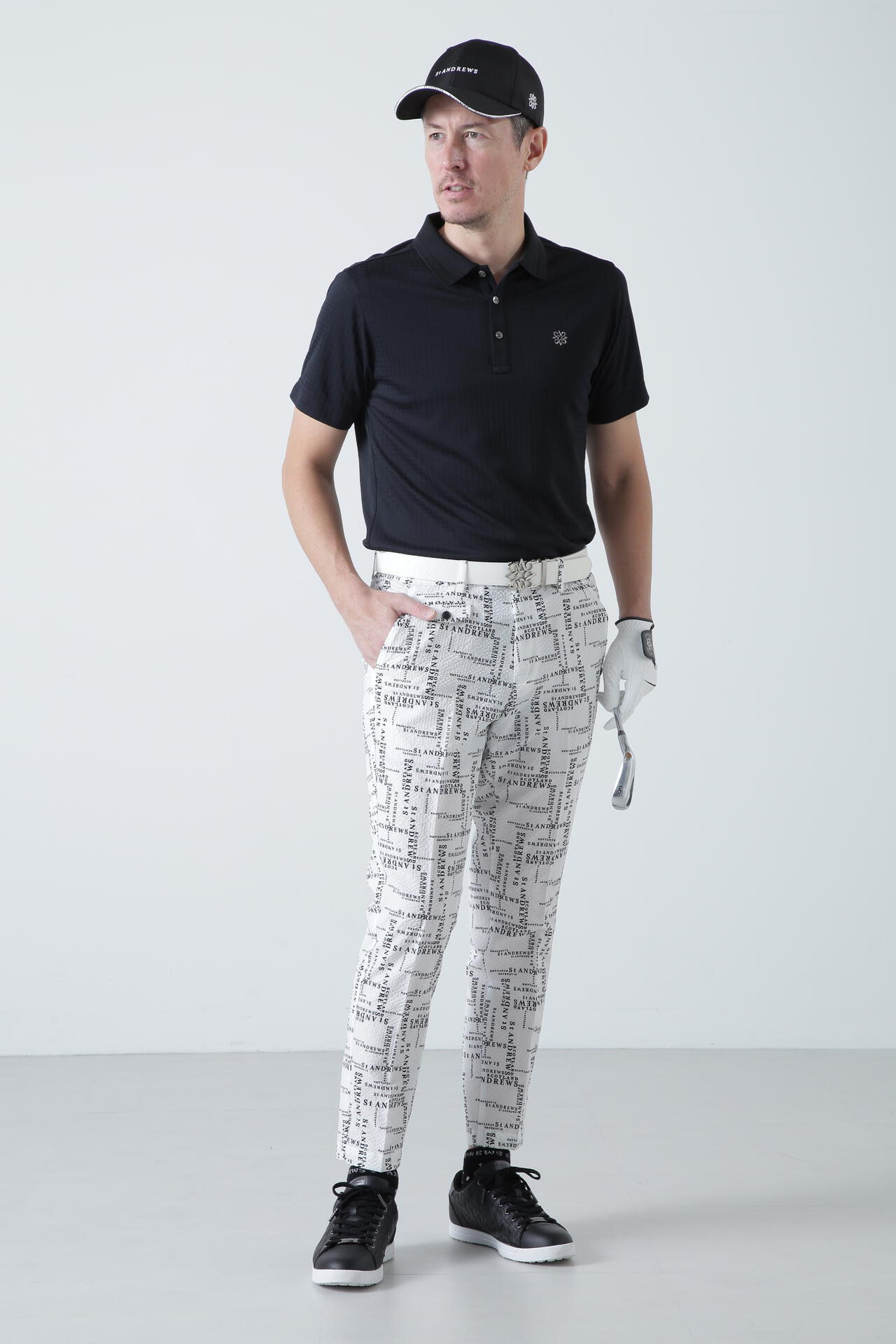 St ANDREWS】ギンガムジャガード半袖ポロシャツ (MENS)