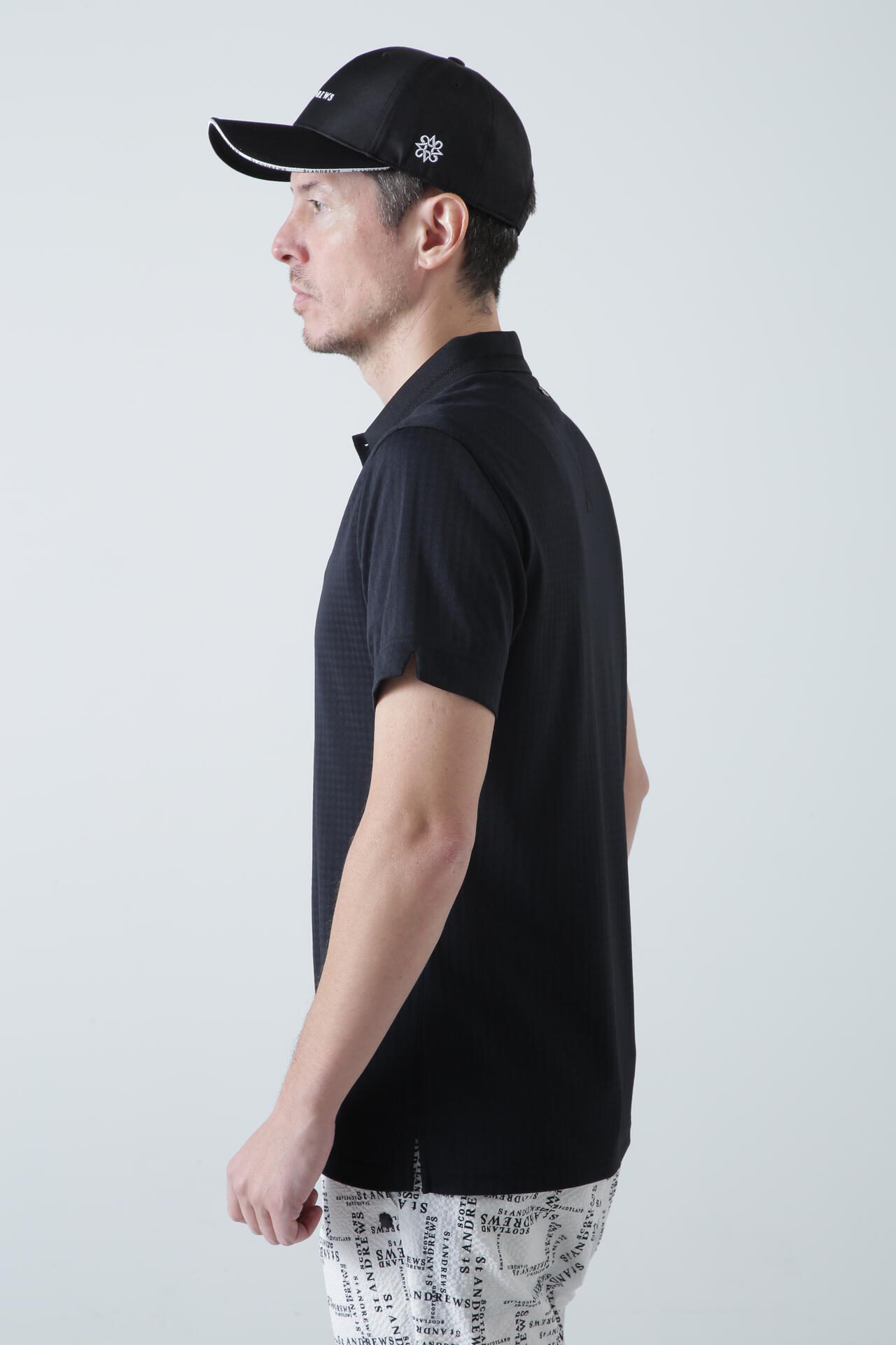 St ANDREWS】ギンガムジャガード半袖ポロシャツ (MENS) 