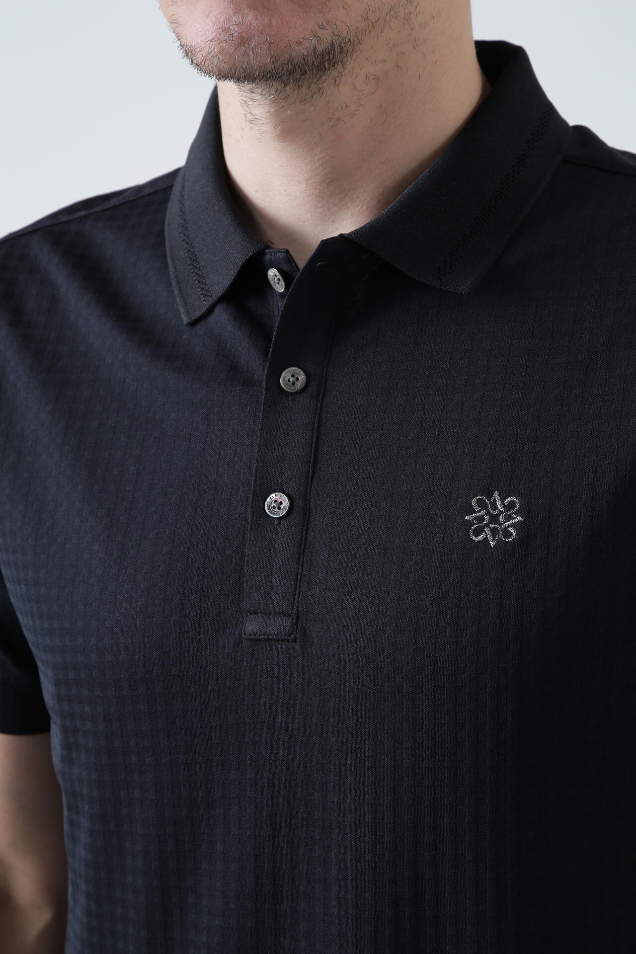 St ANDREWS】ギンガムジャガード半袖ポロシャツ (MENS) 