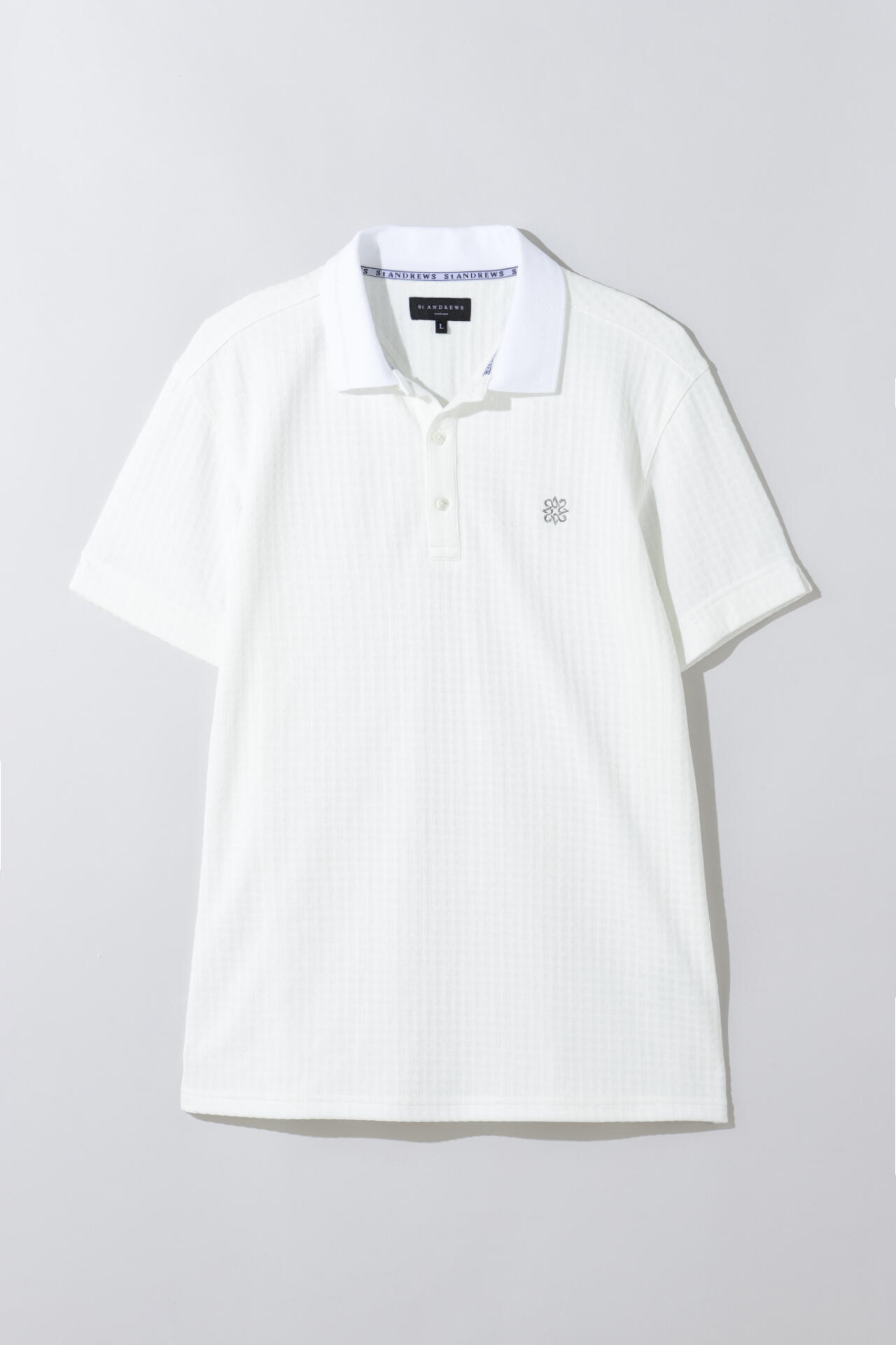 St ANDREWS】ギンガムジャガード半袖ポロシャツ (MENS) 