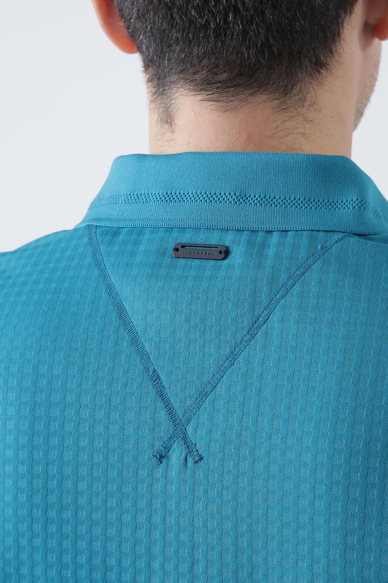 St ANDREWS】ギンガムジャガード半袖ポロシャツ (MENS) 