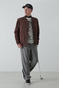 NYストレッチ中綿袖ニットブルゾン (MENS)